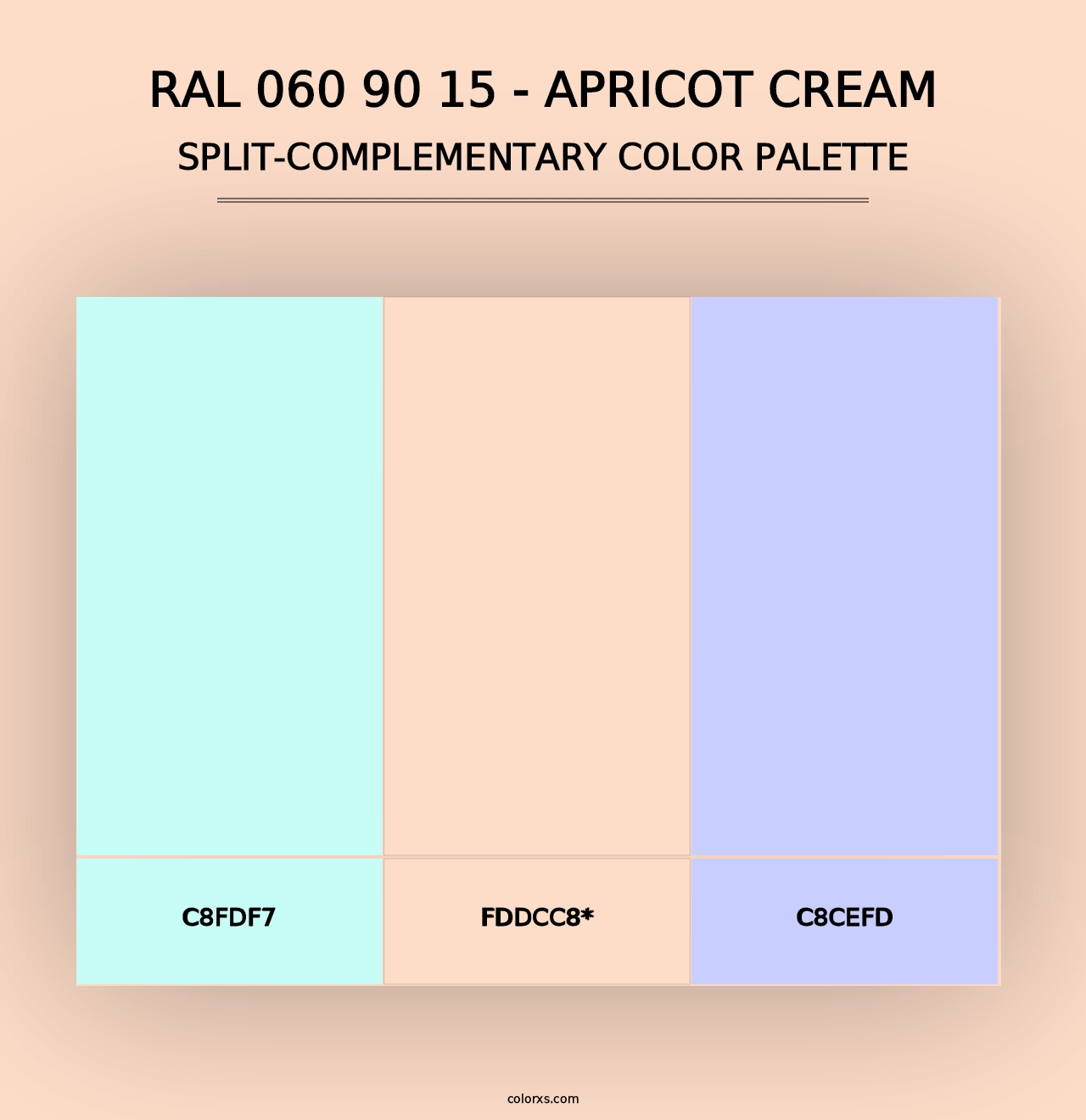 RAL 060 90 15 - Apricot Cream - Split-Complementary Color Palette