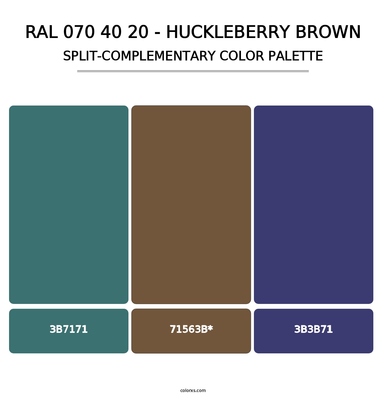 RAL 070 40 20 - Huckleberry Brown - Split-Complementary Color Palette