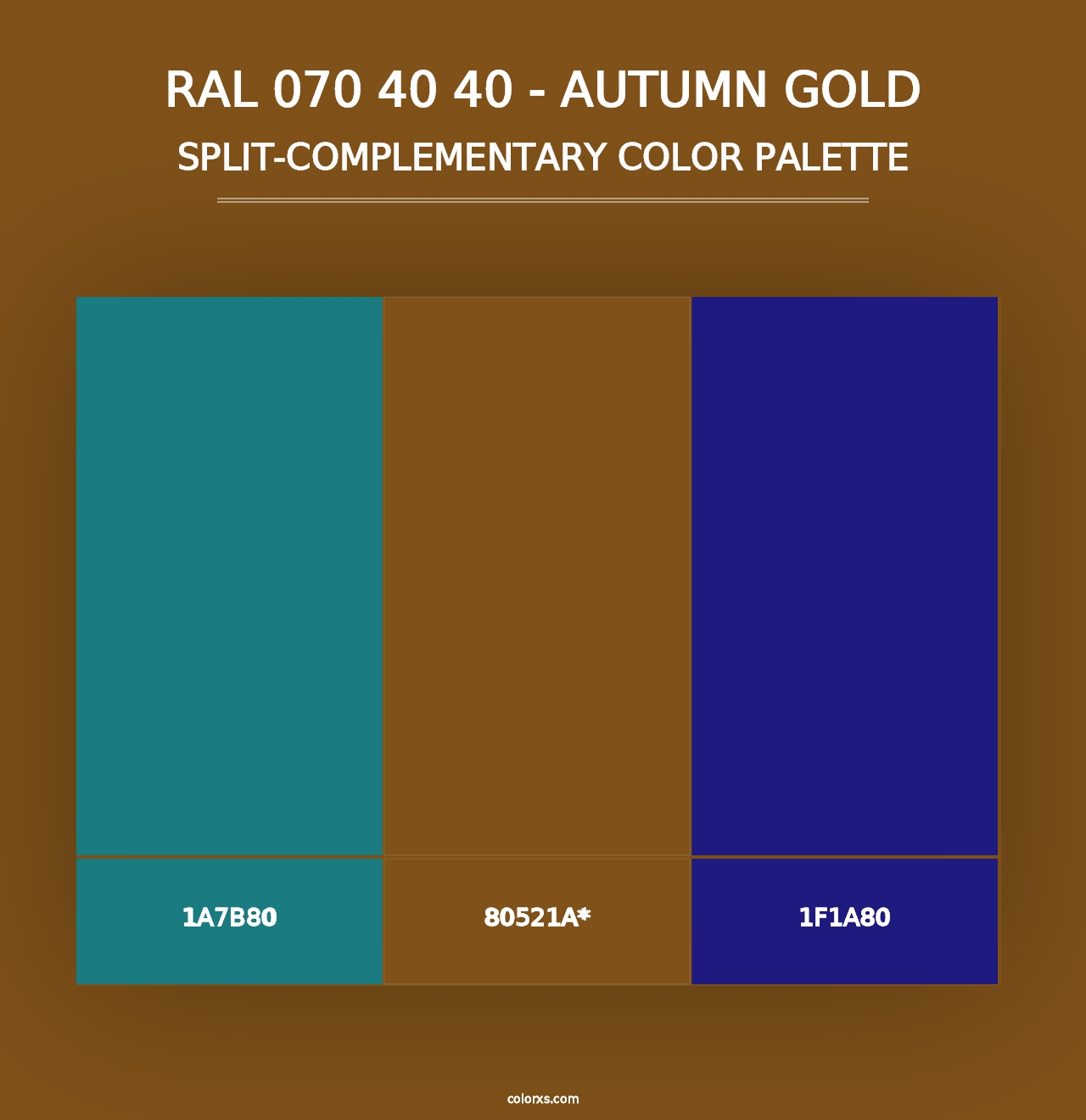 RAL 070 40 40 - Autumn Gold - Split-Complementary Color Palette