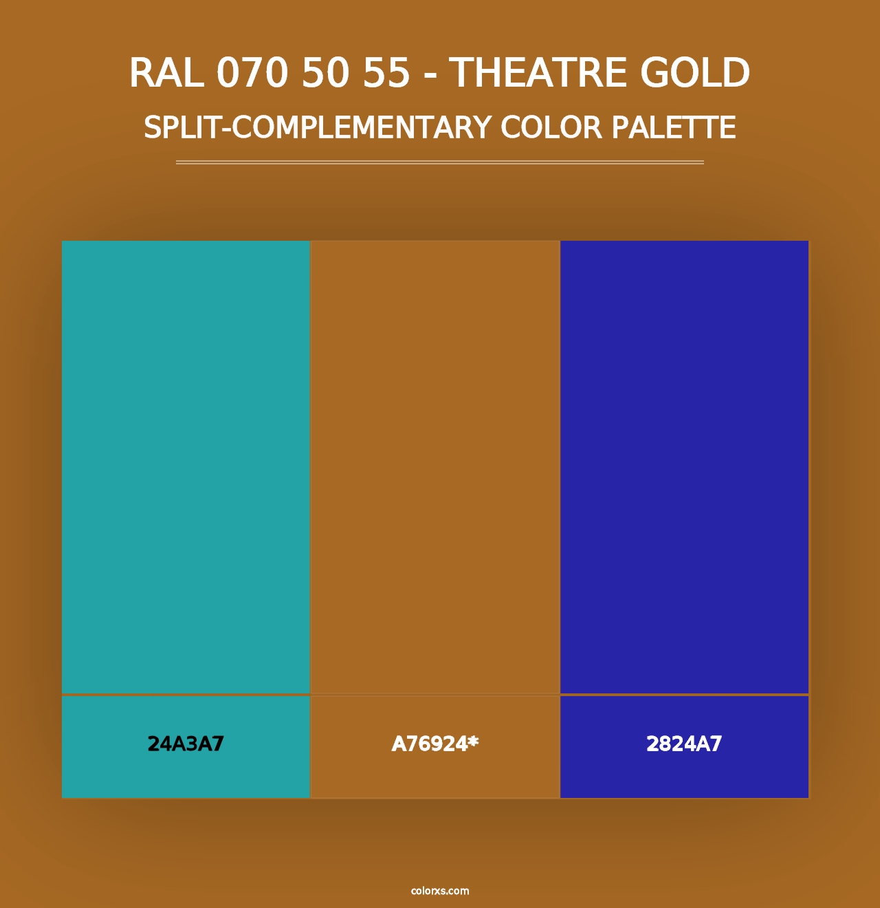 RAL 070 50 55 - Theatre Gold - Split-Complementary Color Palette