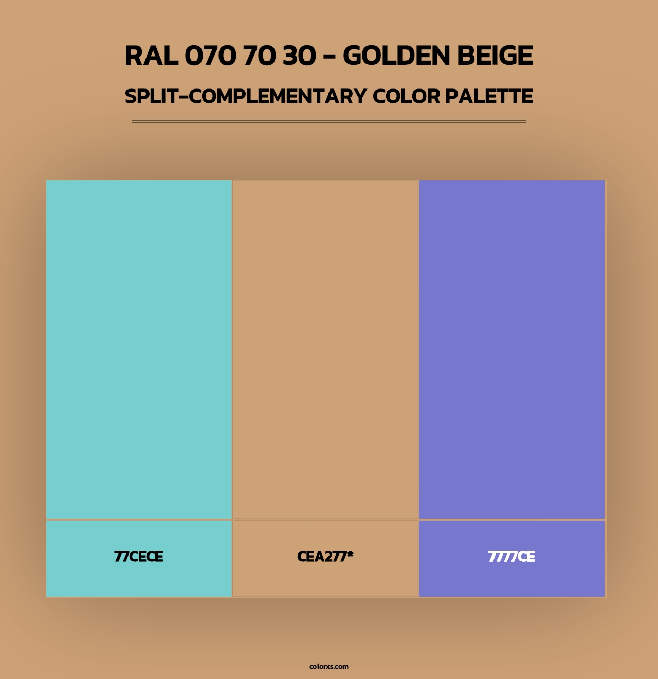 RAL 070 70 30 - Golden Beige - Split-Complementary Color Palette