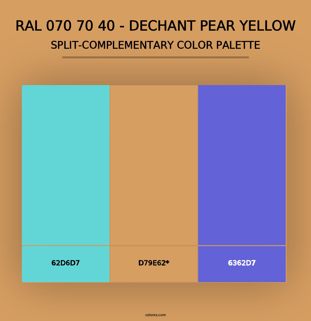 RAL 070 70 40 - Dechant Pear Yellow - Split-Complementary Color Palette