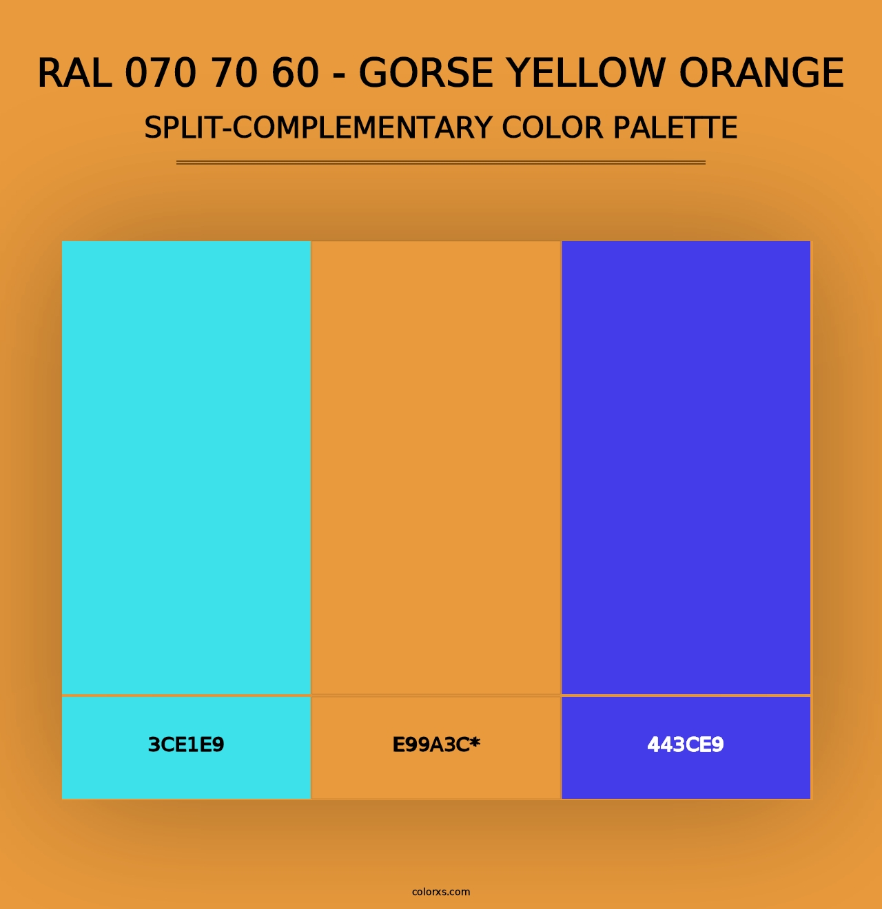 RAL 070 70 60 - Gorse Yellow Orange - Split-Complementary Color Palette