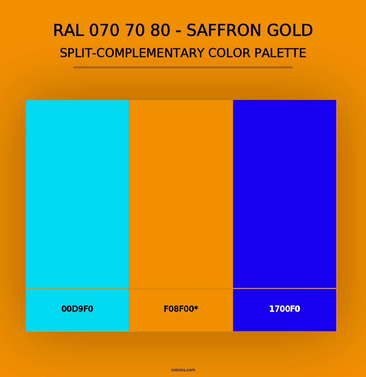 RAL 070 70 80 - Saffron Gold - Split-Complementary Color Palette