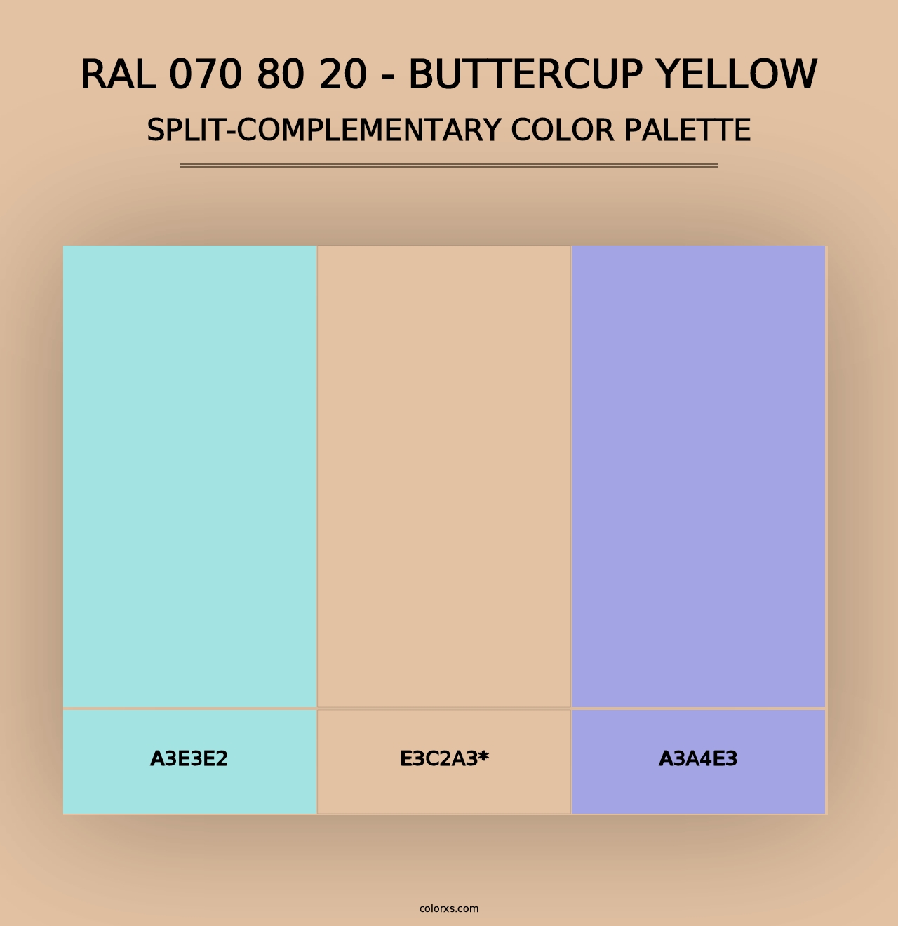 RAL 070 80 20 - Buttercup Yellow - Split-Complementary Color Palette