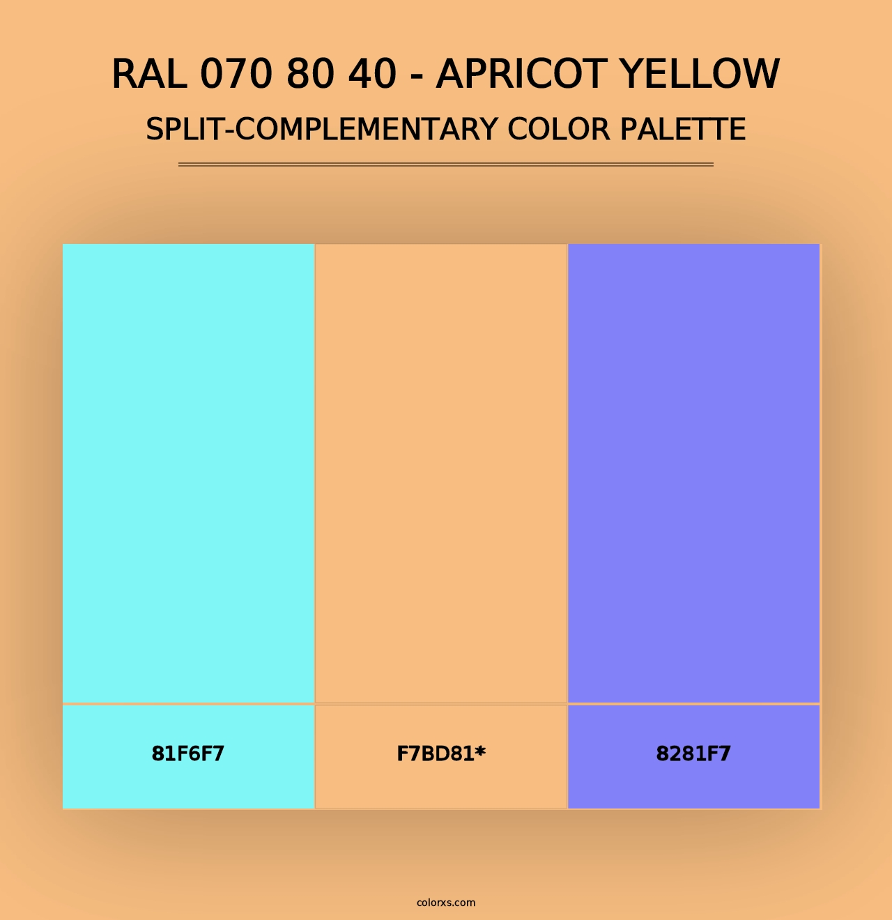 RAL 070 80 40 - Apricot Yellow - Split-Complementary Color Palette