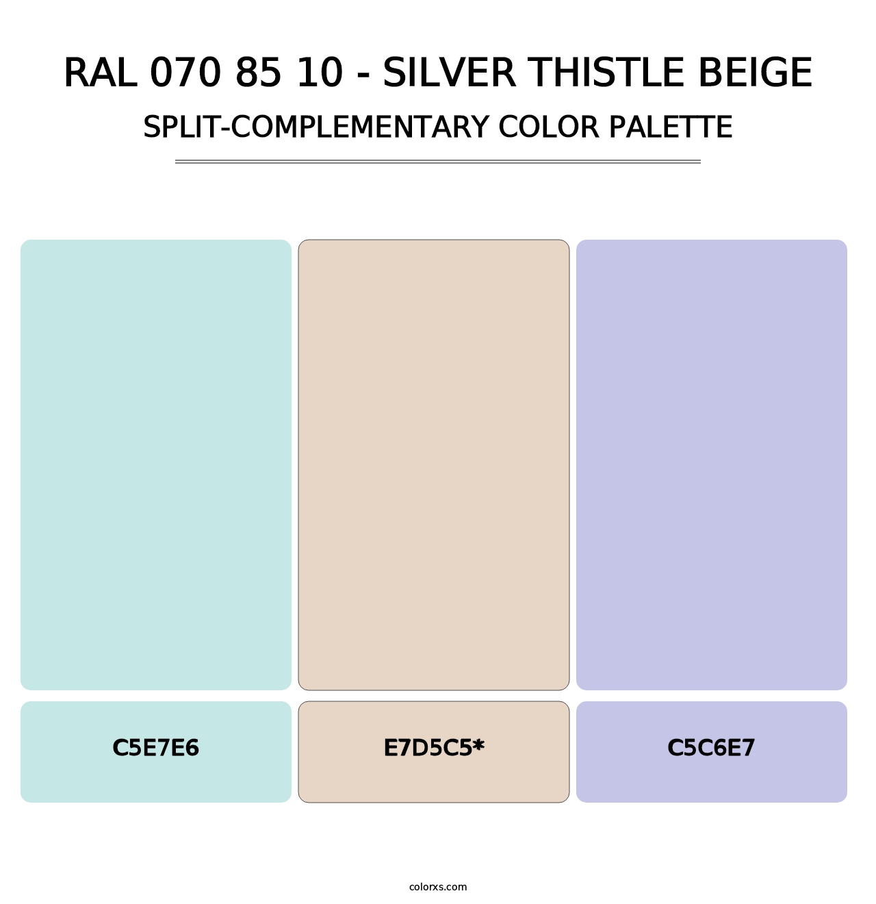 RAL 070 85 10 - Silver Thistle Beige - Split-Complementary Color Palette