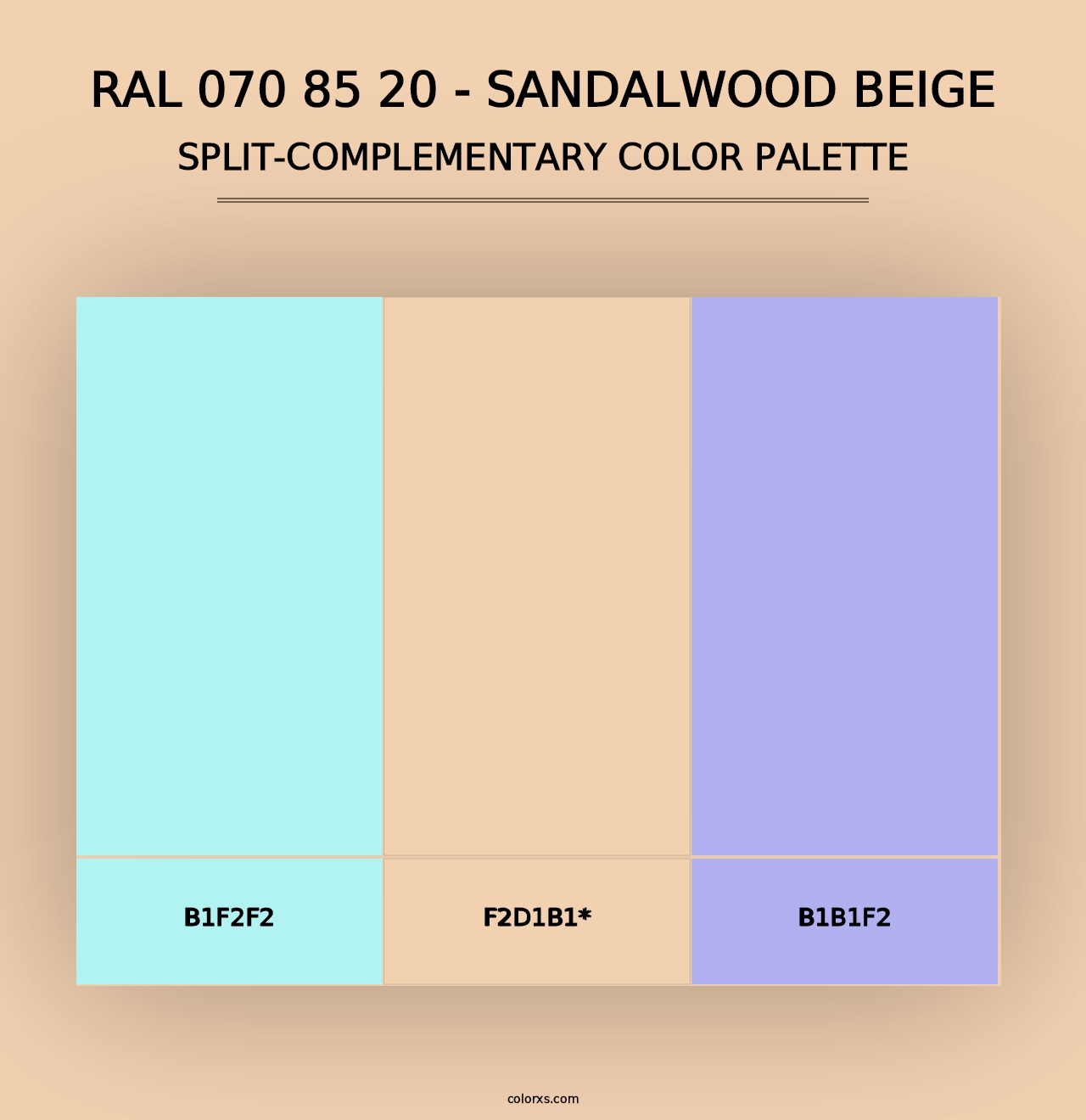 RAL 070 85 20 - Sandalwood Beige - Split-Complementary Color Palette