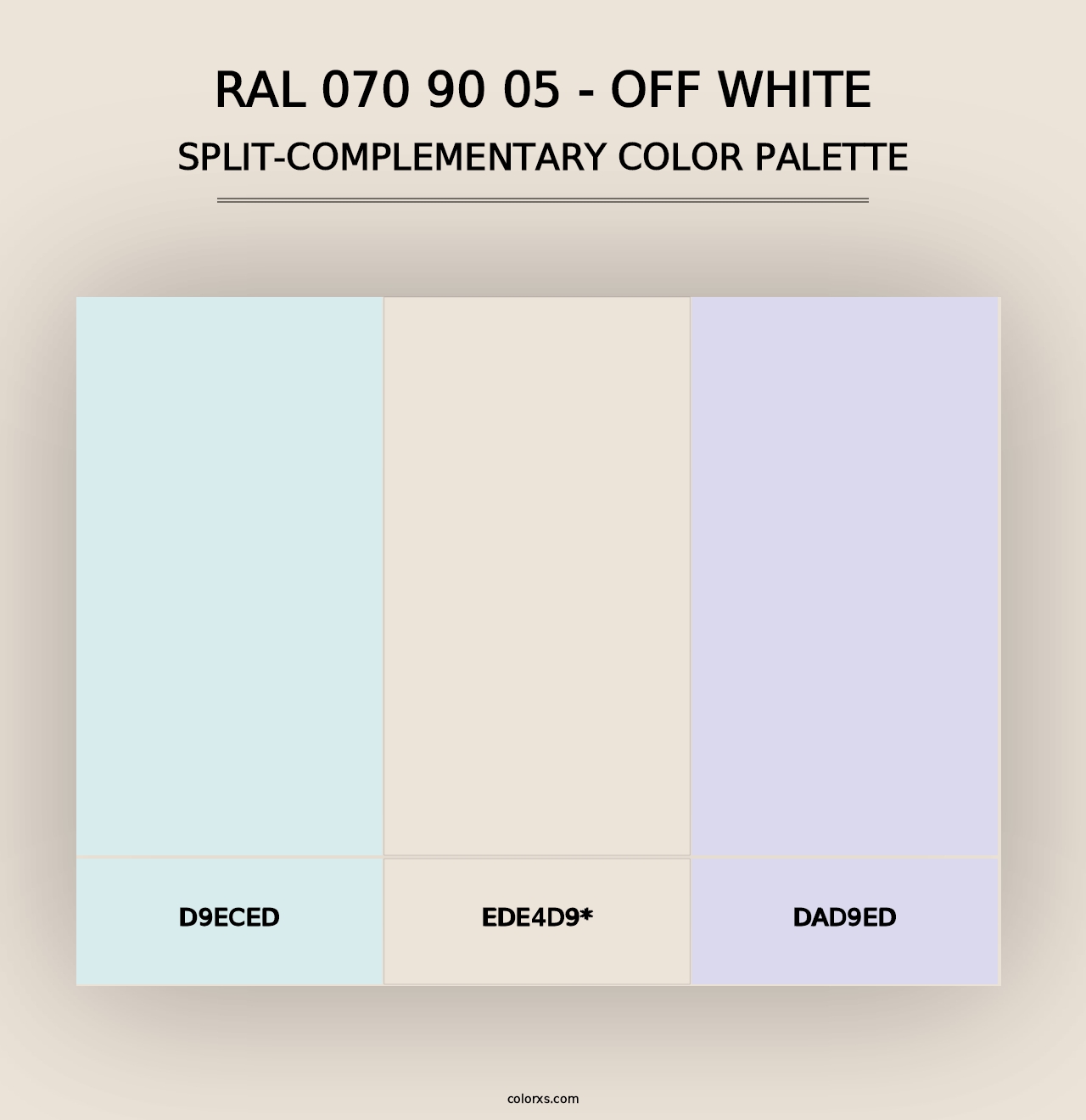 RAL 070 90 05 - Off White - Split-Complementary Color Palette