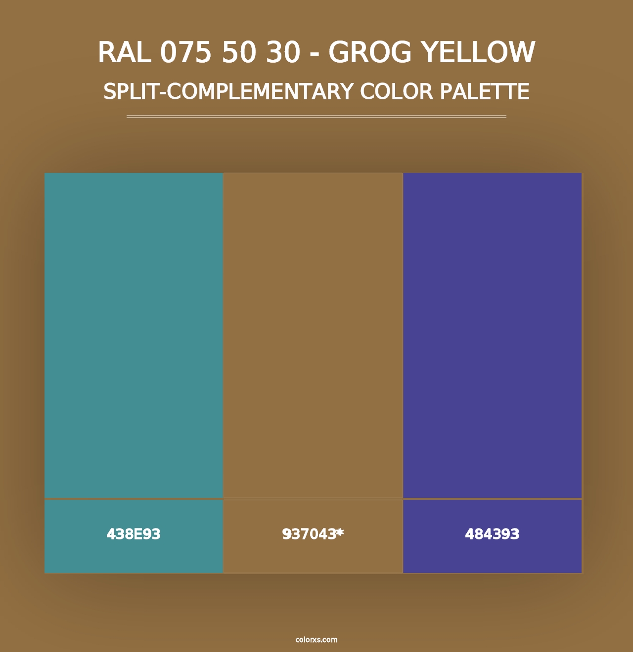 RAL 075 50 30 - Grog Yellow - Split-Complementary Color Palette