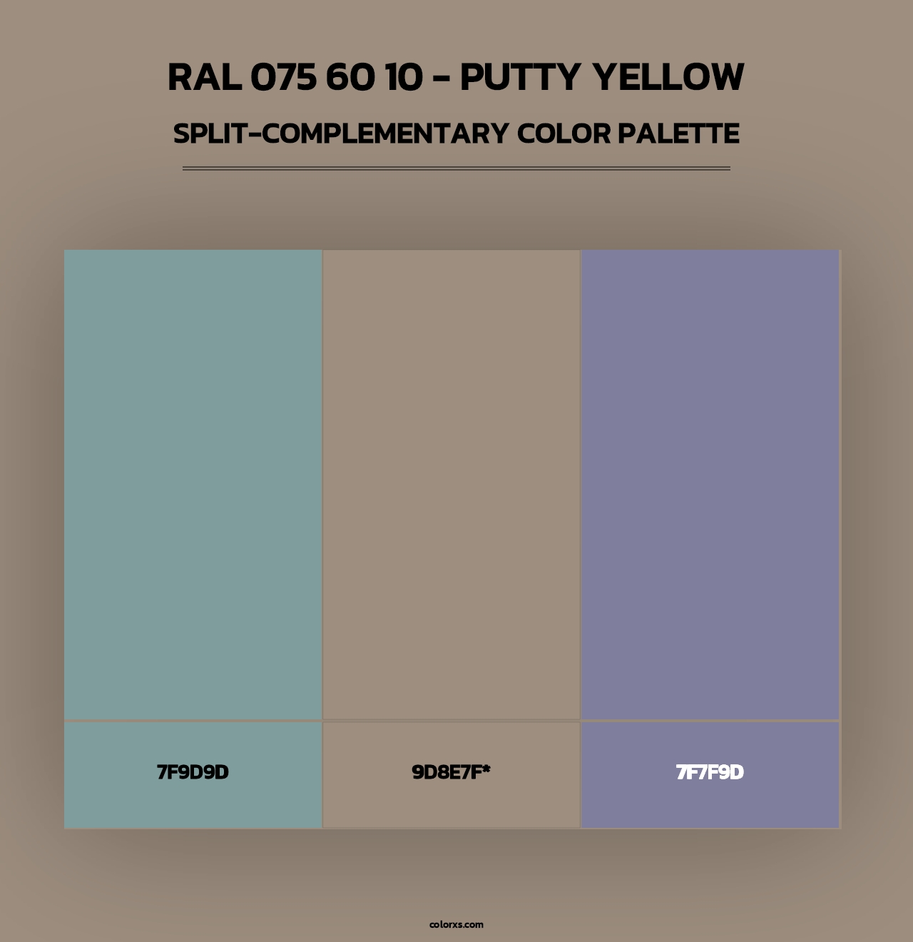 RAL 075 60 10 - Putty Yellow - Split-Complementary Color Palette