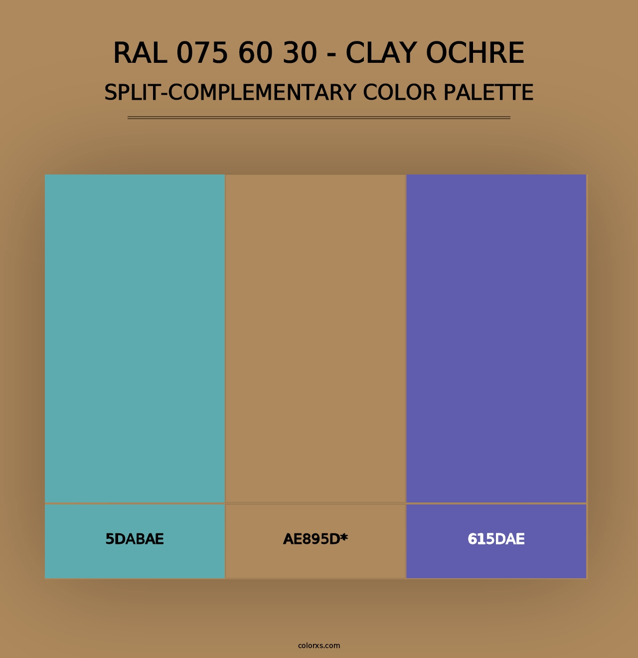 RAL 075 60 30 - Clay Ochre - Split-Complementary Color Palette