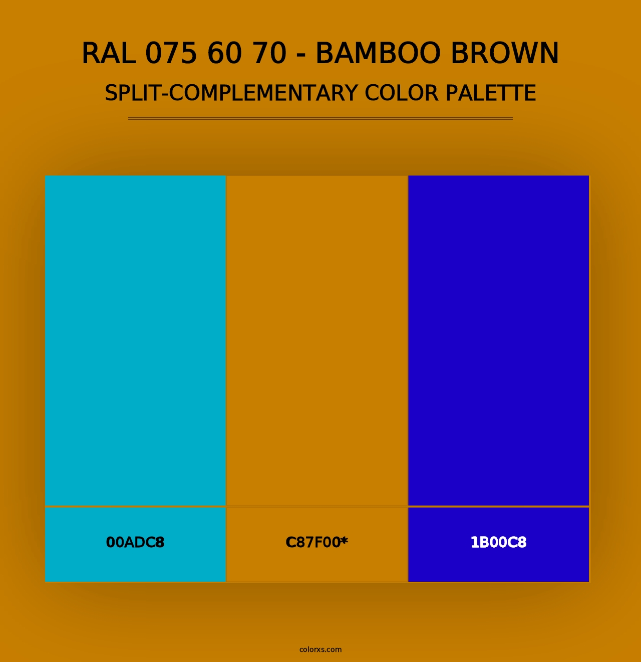 RAL 075 60 70 - Bamboo Brown - Split-Complementary Color Palette