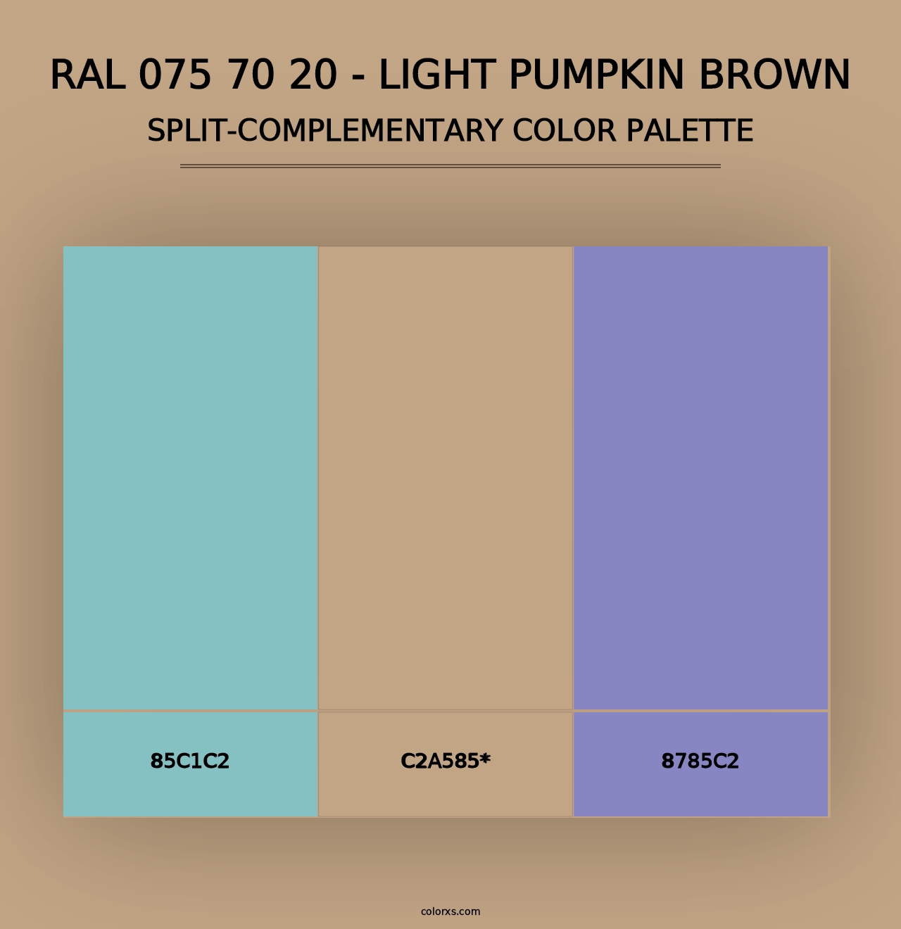 RAL 075 70 20 - Light Pumpkin Brown - Split-Complementary Color Palette