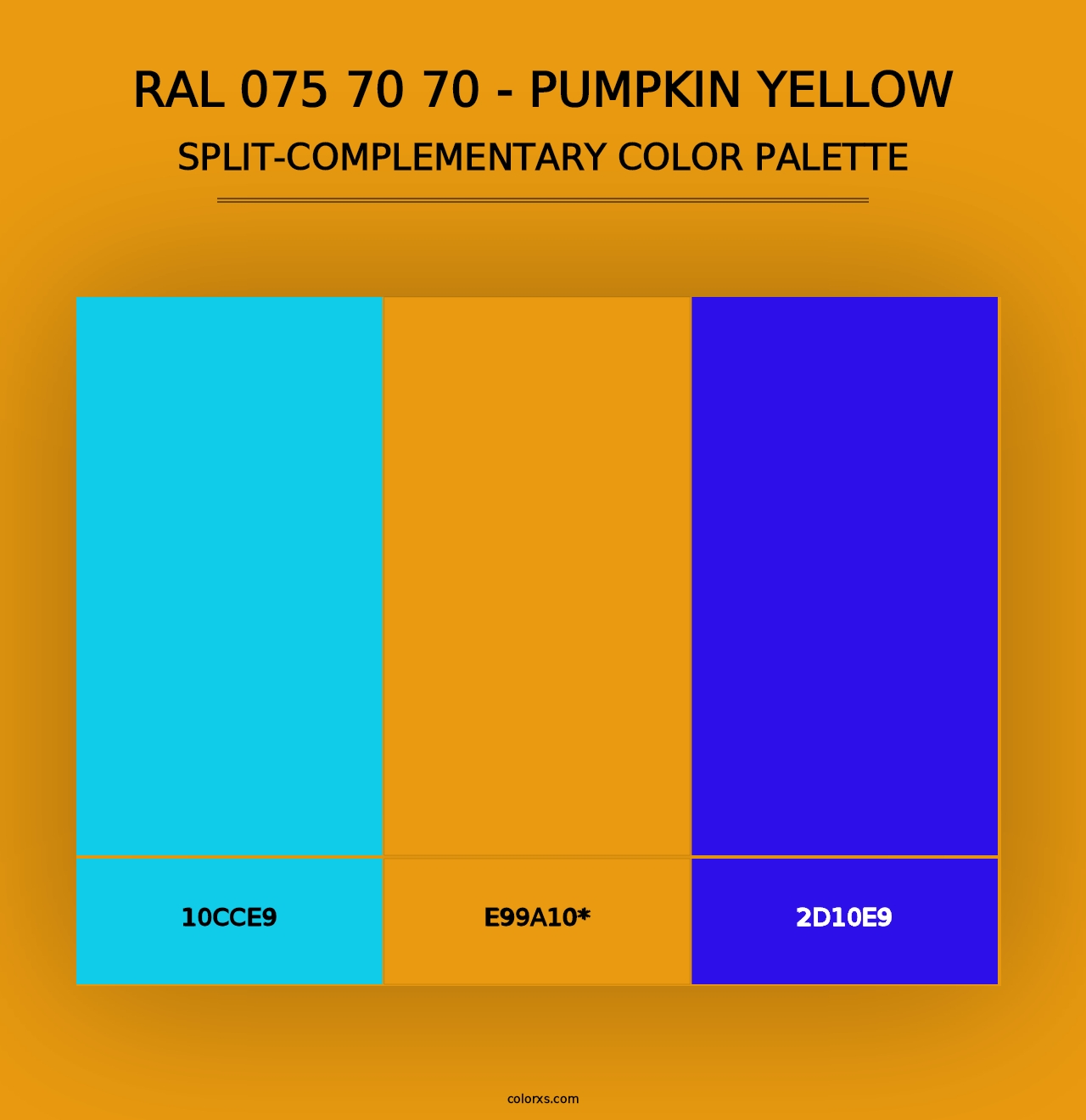 RAL 075 70 70 - Pumpkin Yellow - Split-Complementary Color Palette