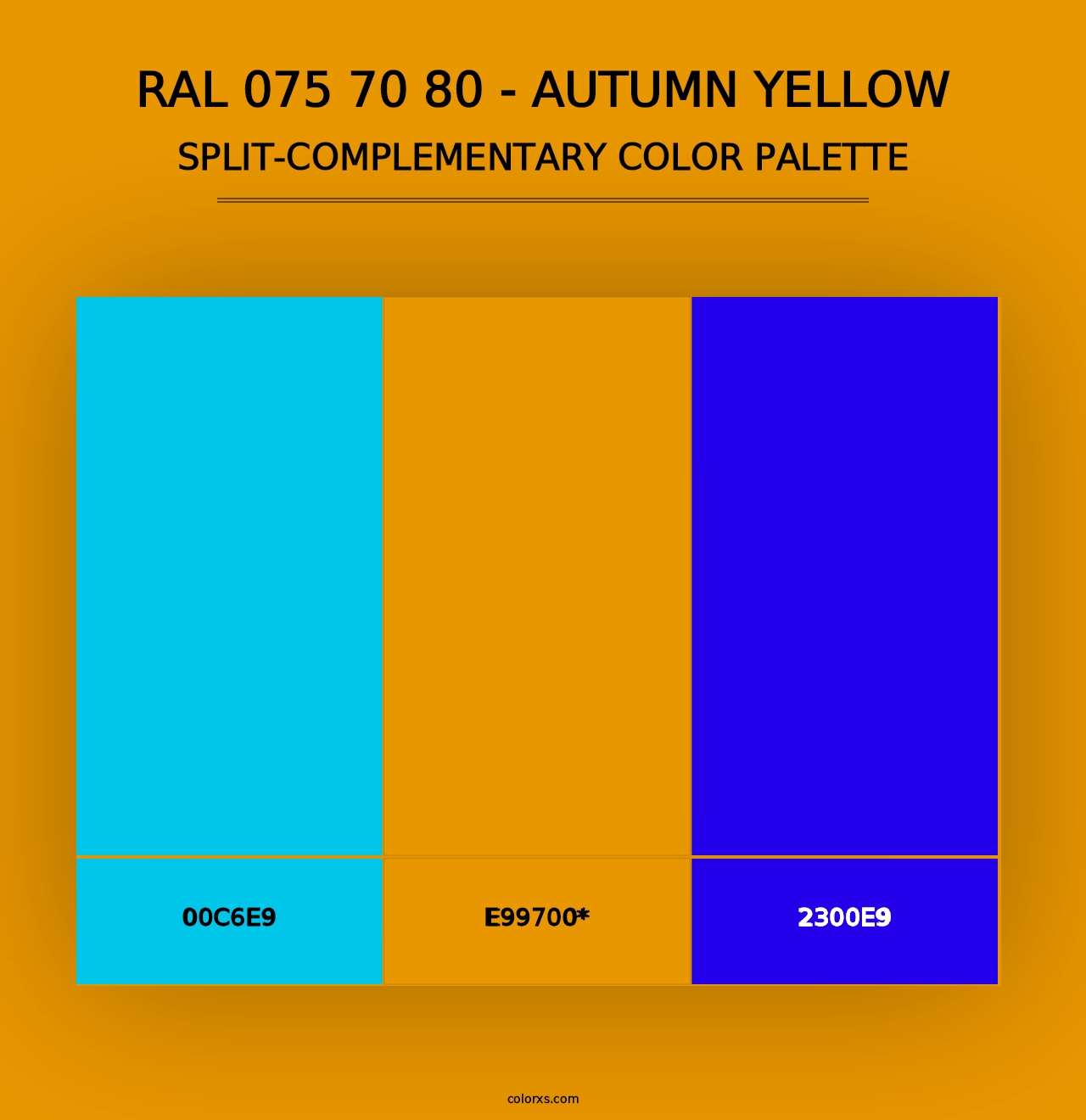 RAL 075 70 80 - Autumn Yellow - Split-Complementary Color Palette