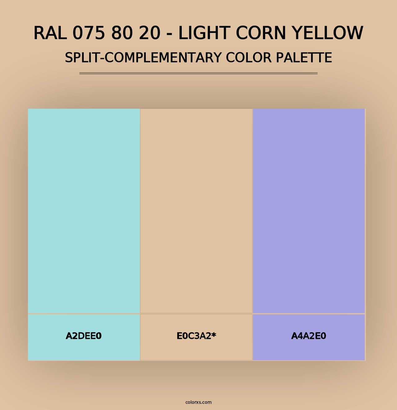 RAL 075 80 20 - Light Corn Yellow - Split-Complementary Color Palette