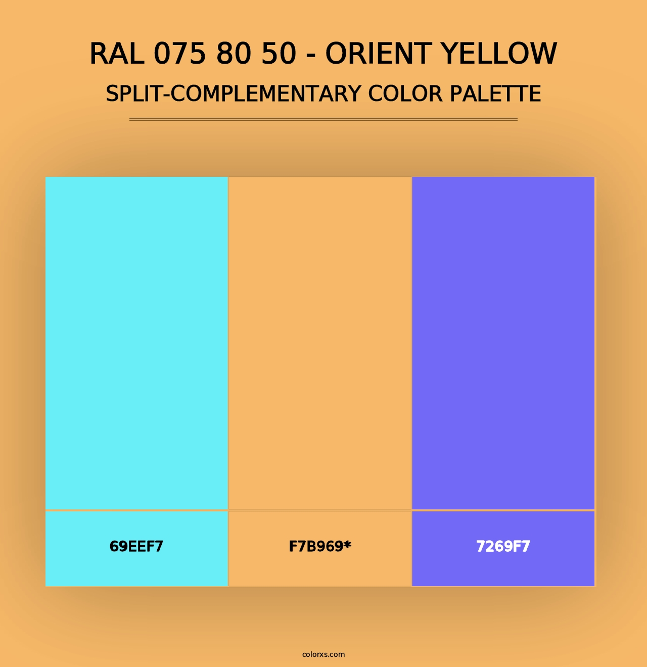 RAL 075 80 50 - Orient Yellow - Split-Complementary Color Palette