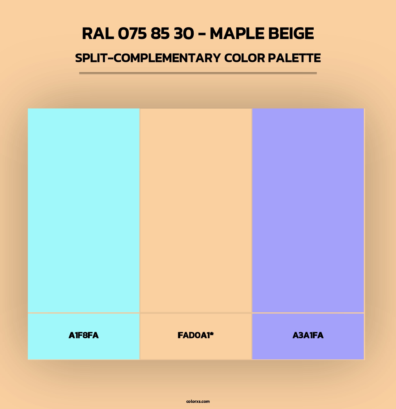 RAL 075 85 30 - Maple Beige - Split-Complementary Color Palette