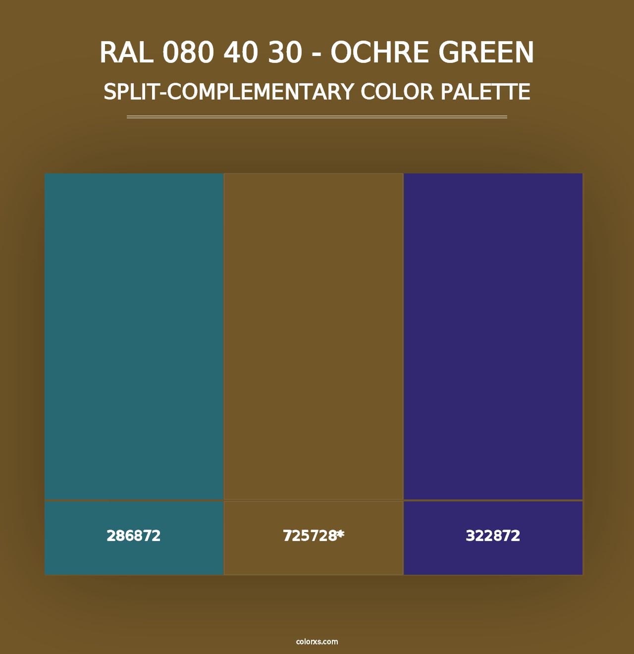 RAL 080 40 30 - Ochre Green - Split-Complementary Color Palette