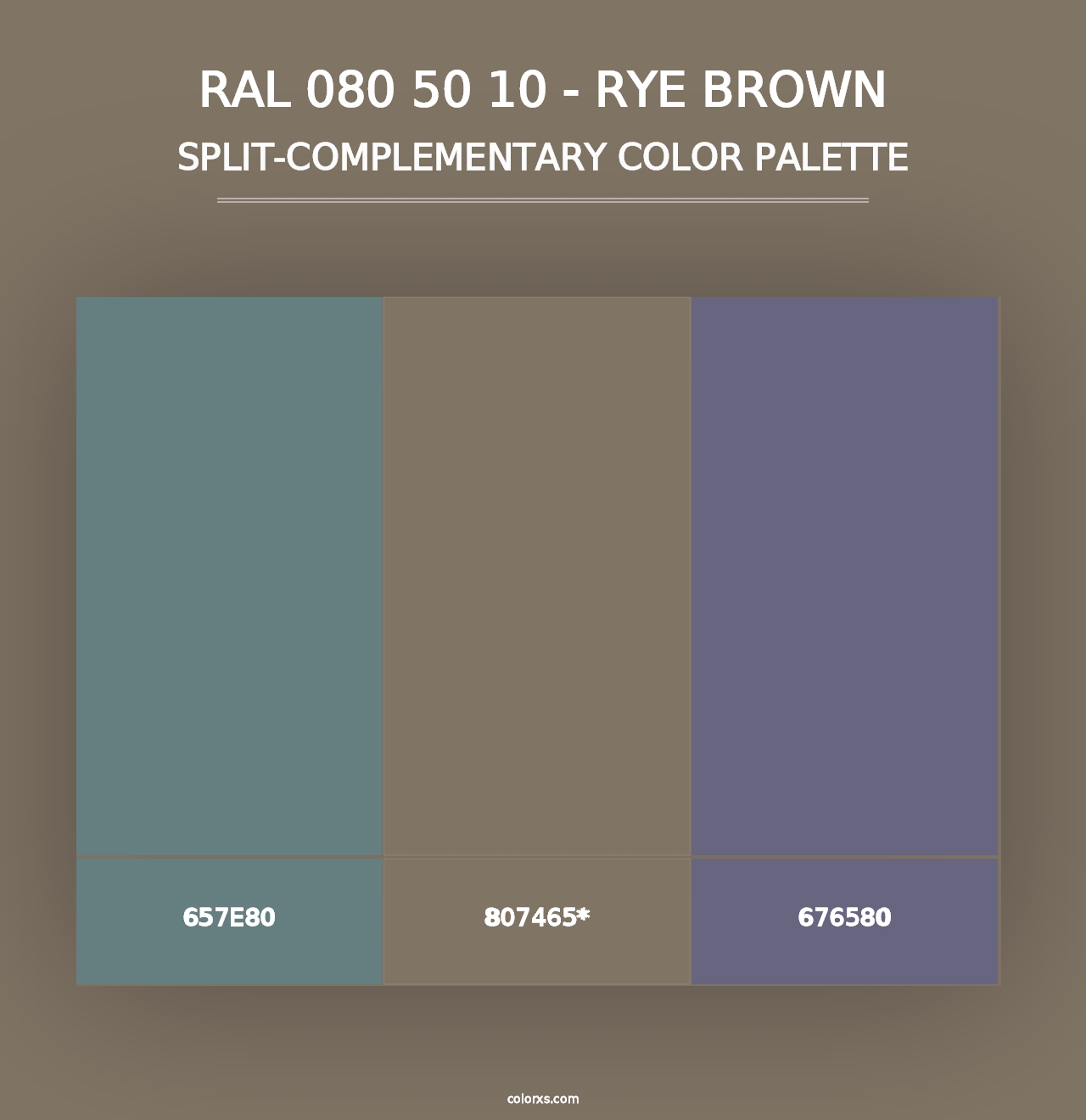 RAL 080 50 10 - Rye Brown - Split-Complementary Color Palette