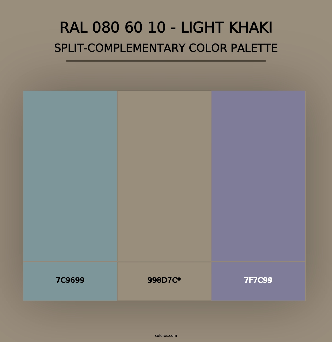 RAL 080 60 10 - Light Khaki - Split-Complementary Color Palette