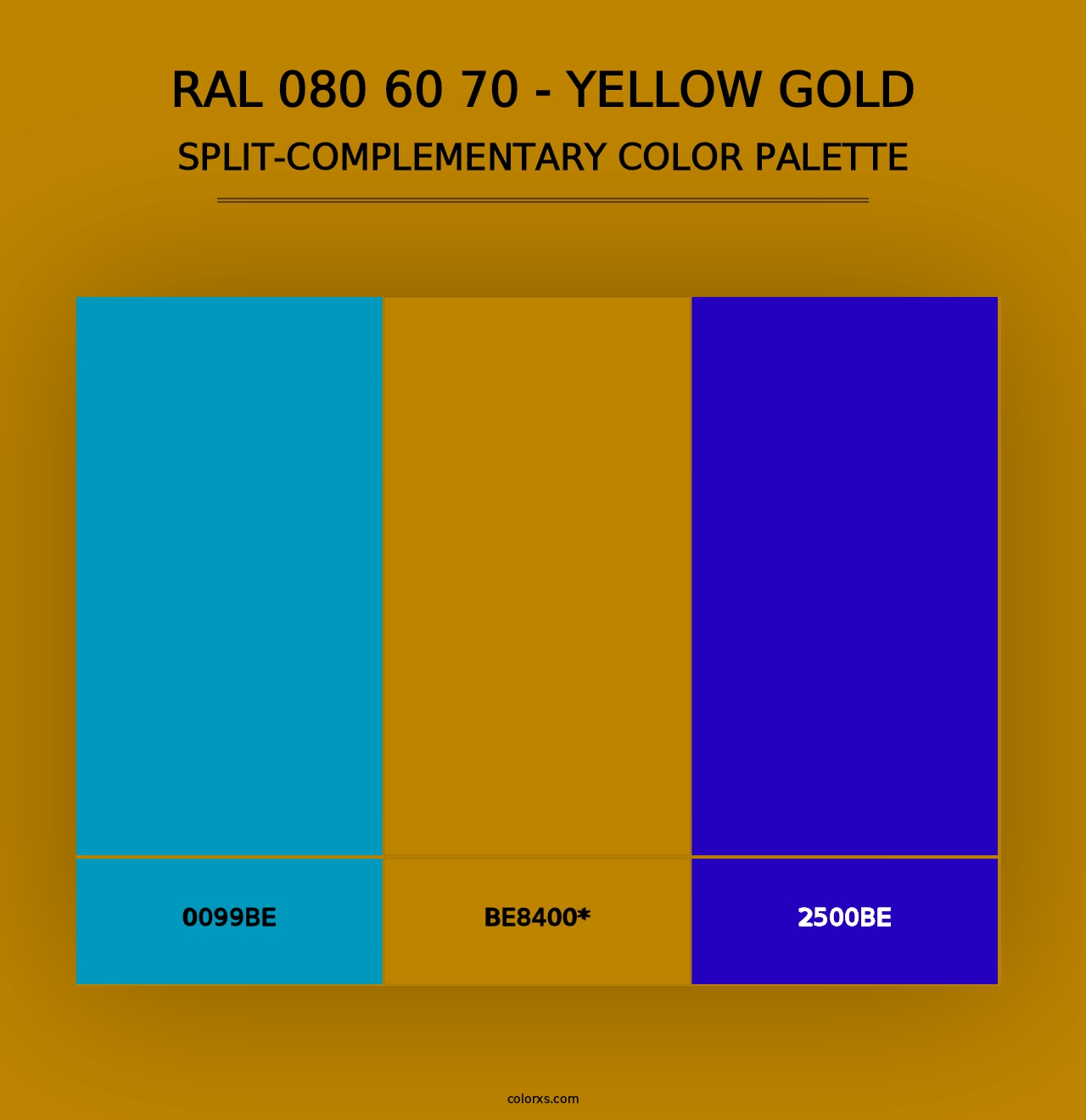 RAL 080 60 70 - Yellow Gold - Split-Complementary Color Palette