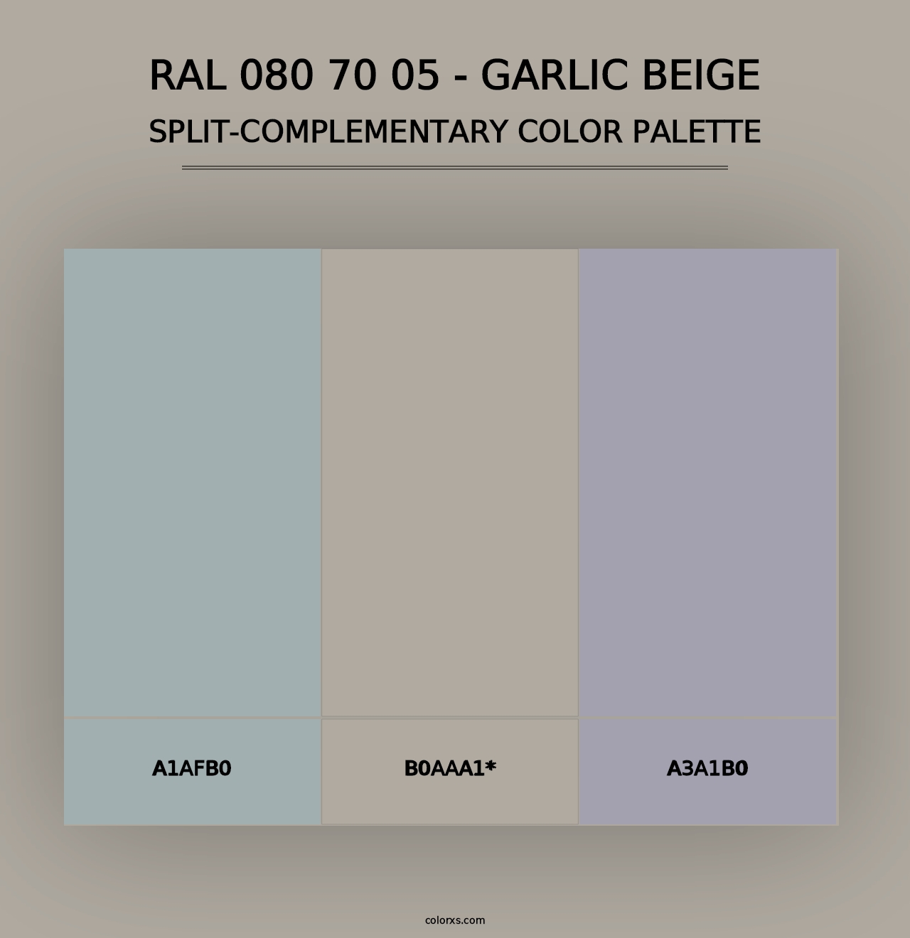 RAL 080 70 05 - Garlic Beige - Split-Complementary Color Palette