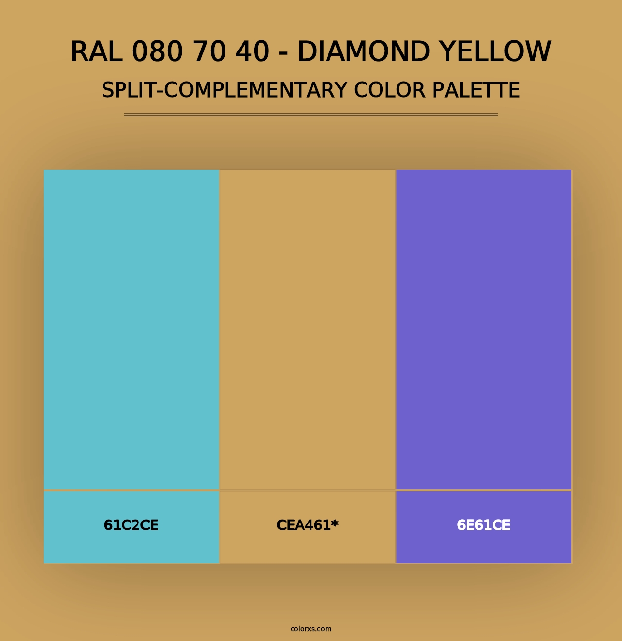 RAL 080 70 40 - Diamond Yellow - Split-Complementary Color Palette