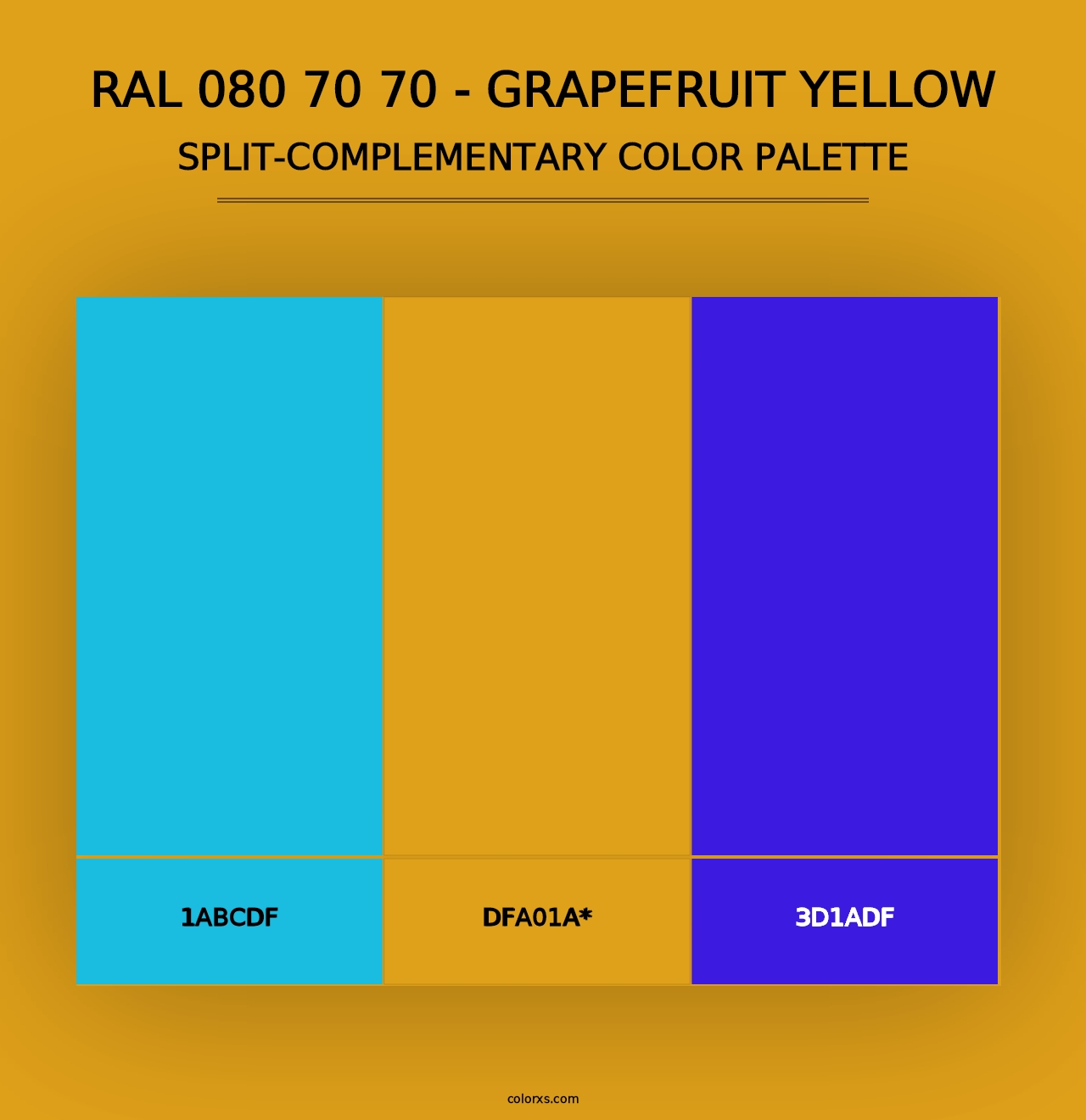 RAL 080 70 70 - Grapefruit Yellow - Split-Complementary Color Palette