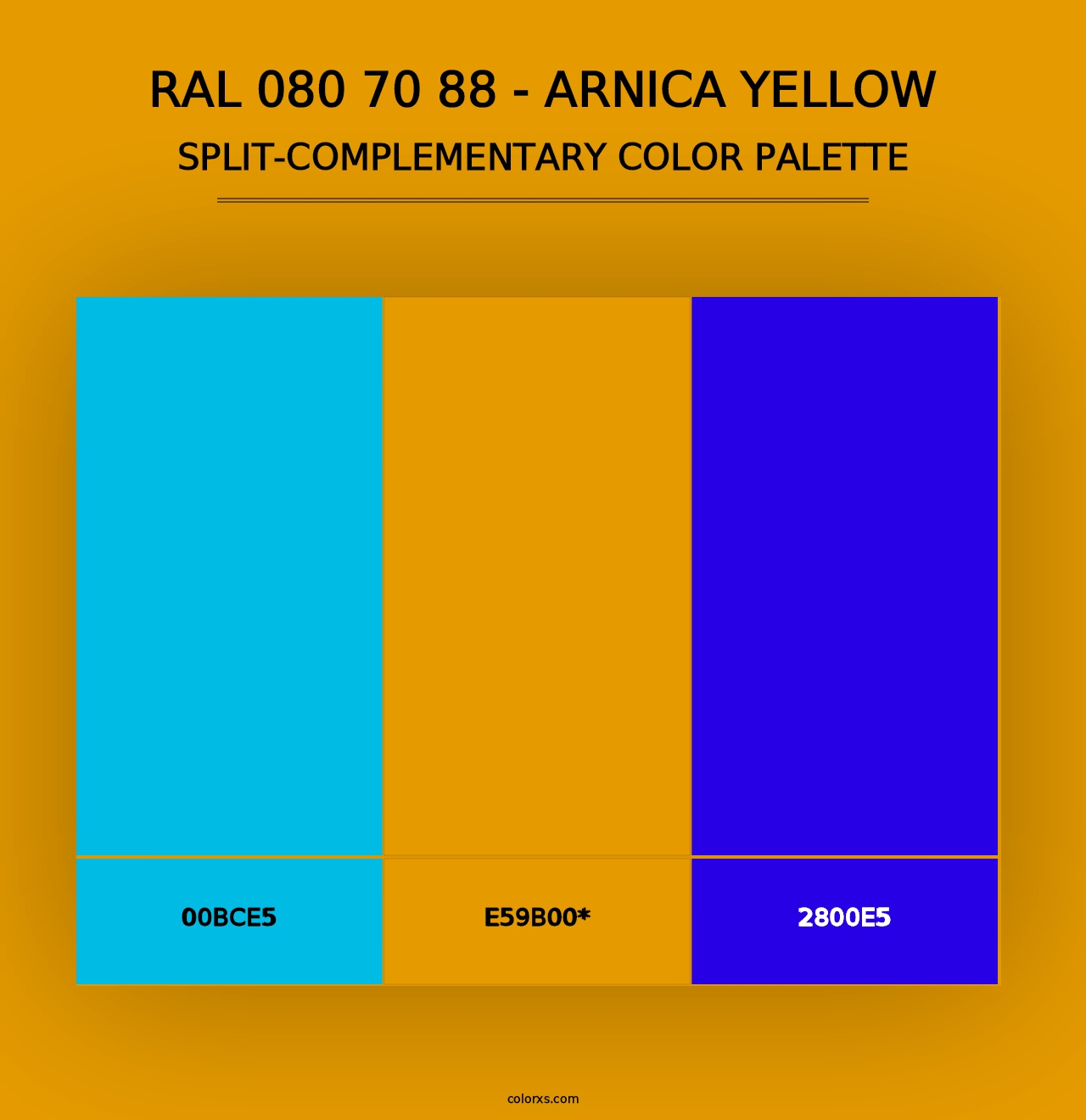 RAL 080 70 88 - Arnica Yellow - Split-Complementary Color Palette