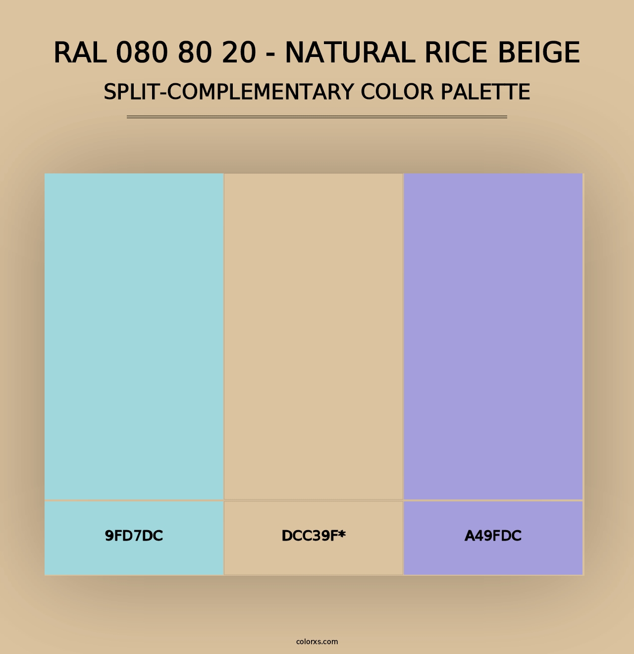 RAL 080 80 20 - Natural Rice Beige - Split-Complementary Color Palette