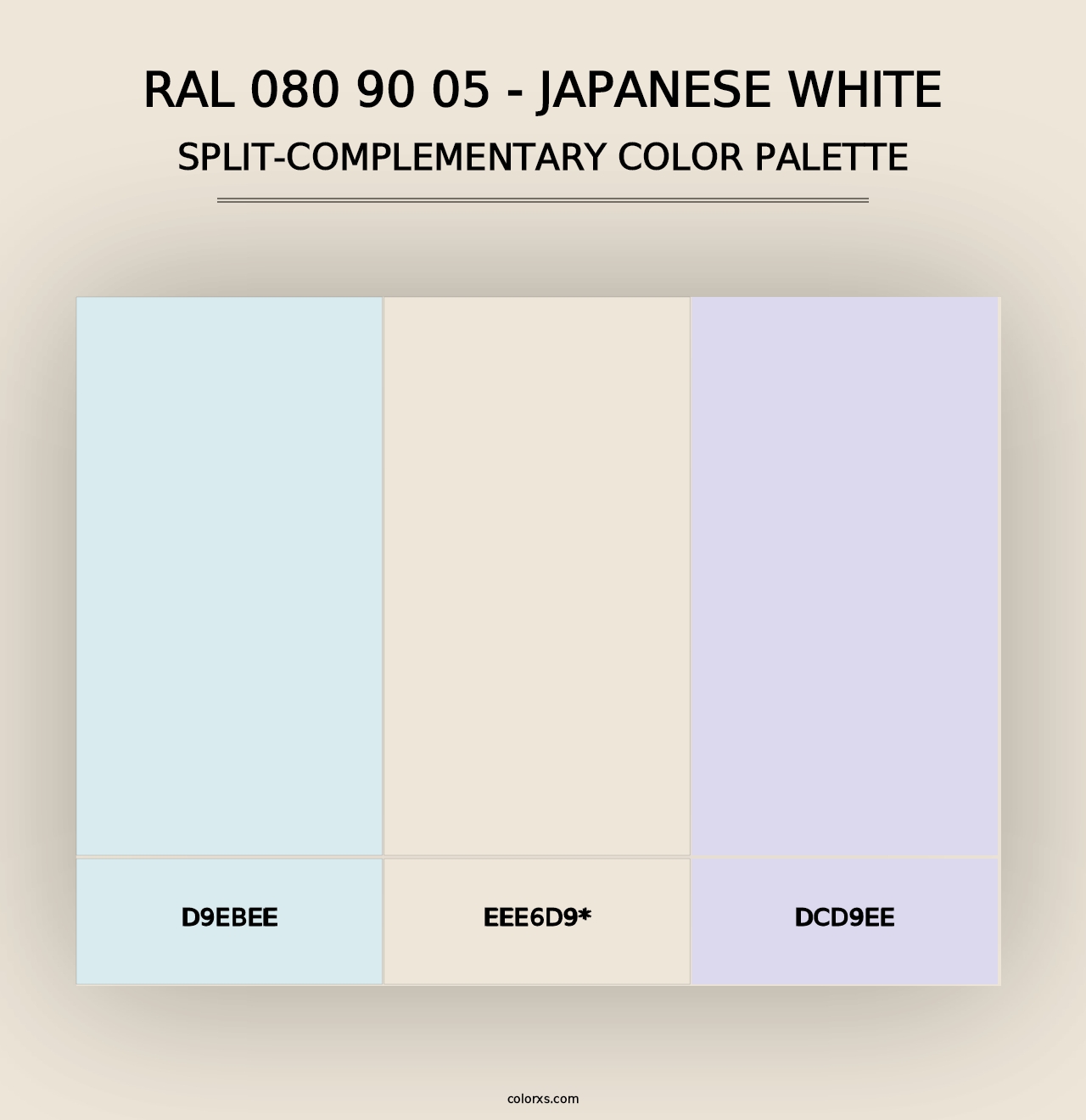 RAL 080 90 05 - Japanese White - Split-Complementary Color Palette