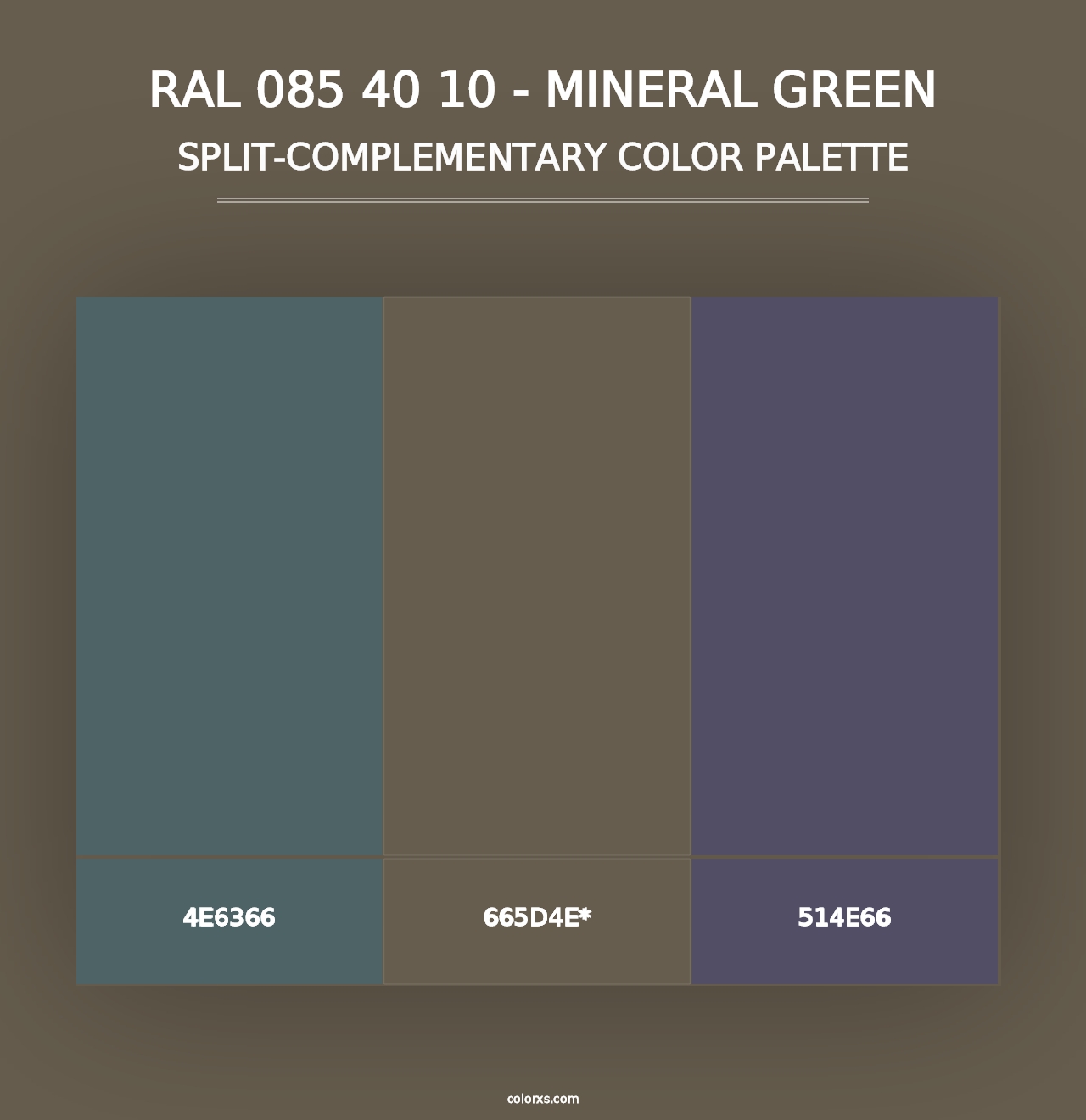 RAL 085 40 10 - Mineral Green - Split-Complementary Color Palette