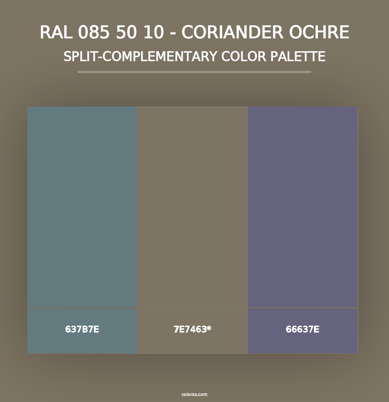 RAL 085 50 10 - Coriander Ochre - Split-Complementary Color Palette