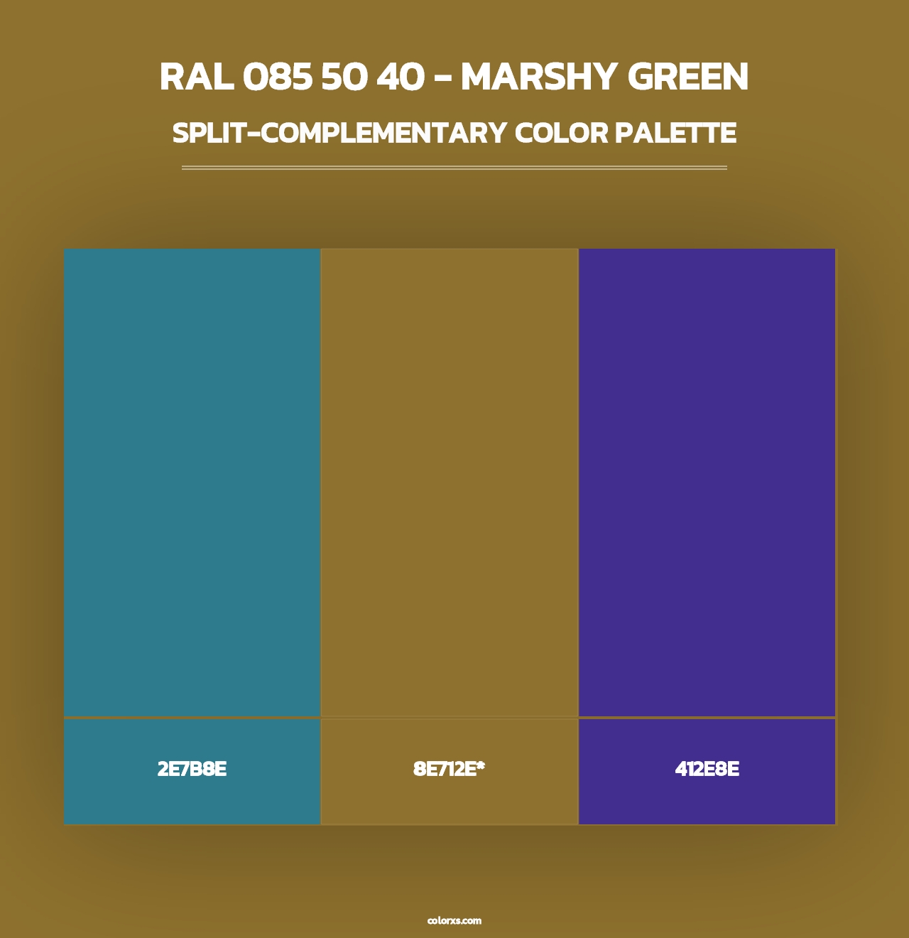 RAL 085 50 40 - Marshy Green - Split-Complementary Color Palette