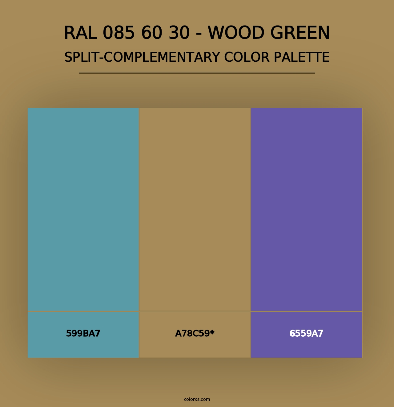 RAL 085 60 30 - Wood Green - Split-Complementary Color Palette