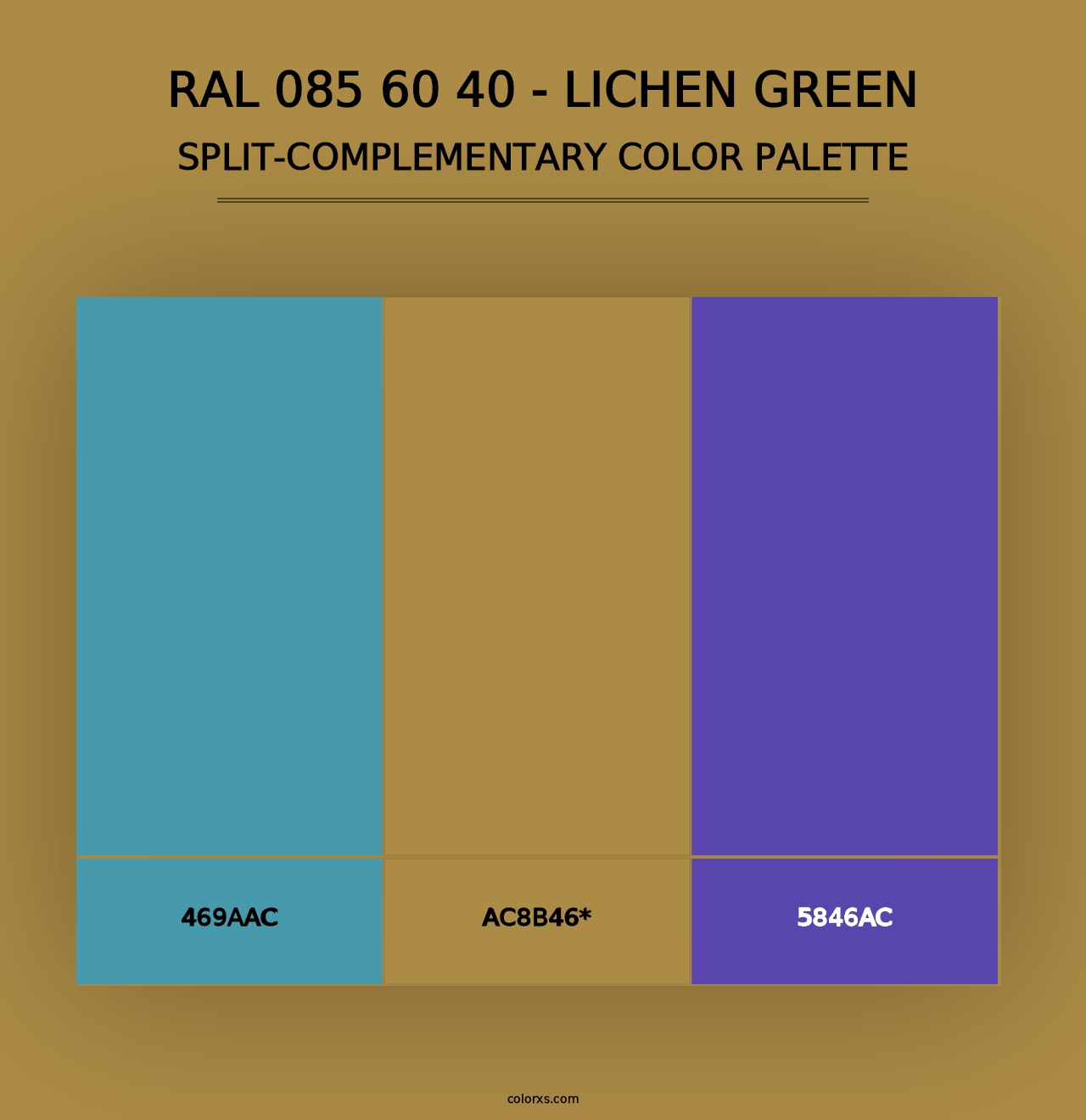 RAL 085 60 40 - Lichen Green - Split-Complementary Color Palette