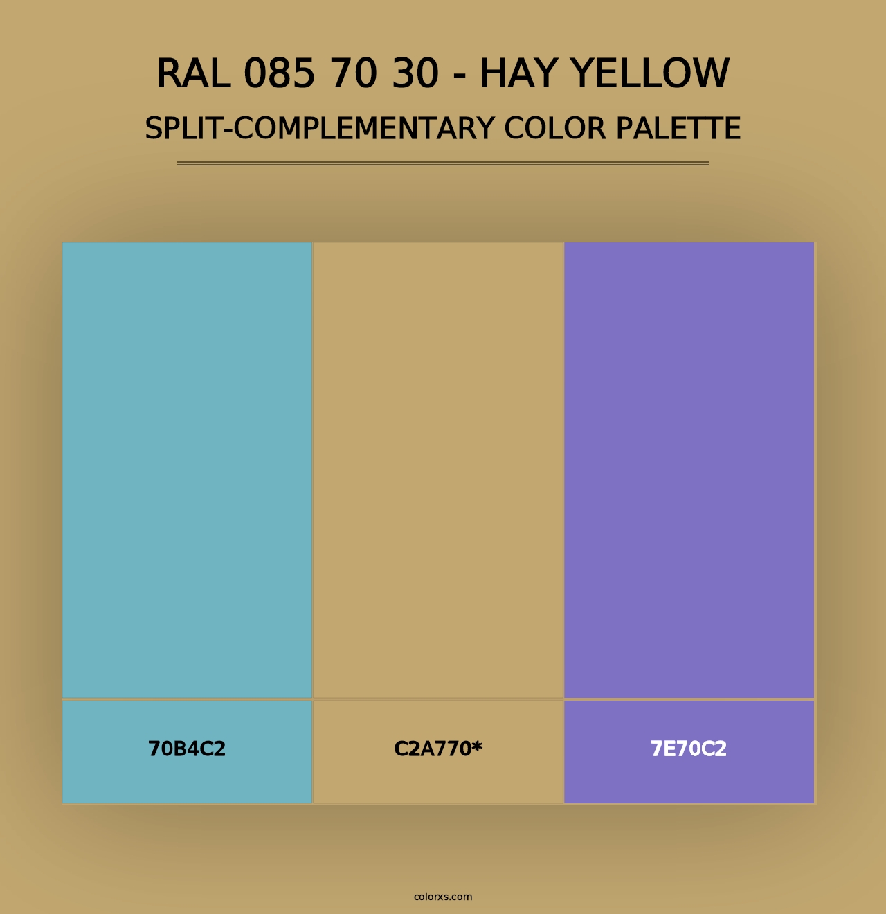 RAL 085 70 30 - Hay Yellow - Split-Complementary Color Palette