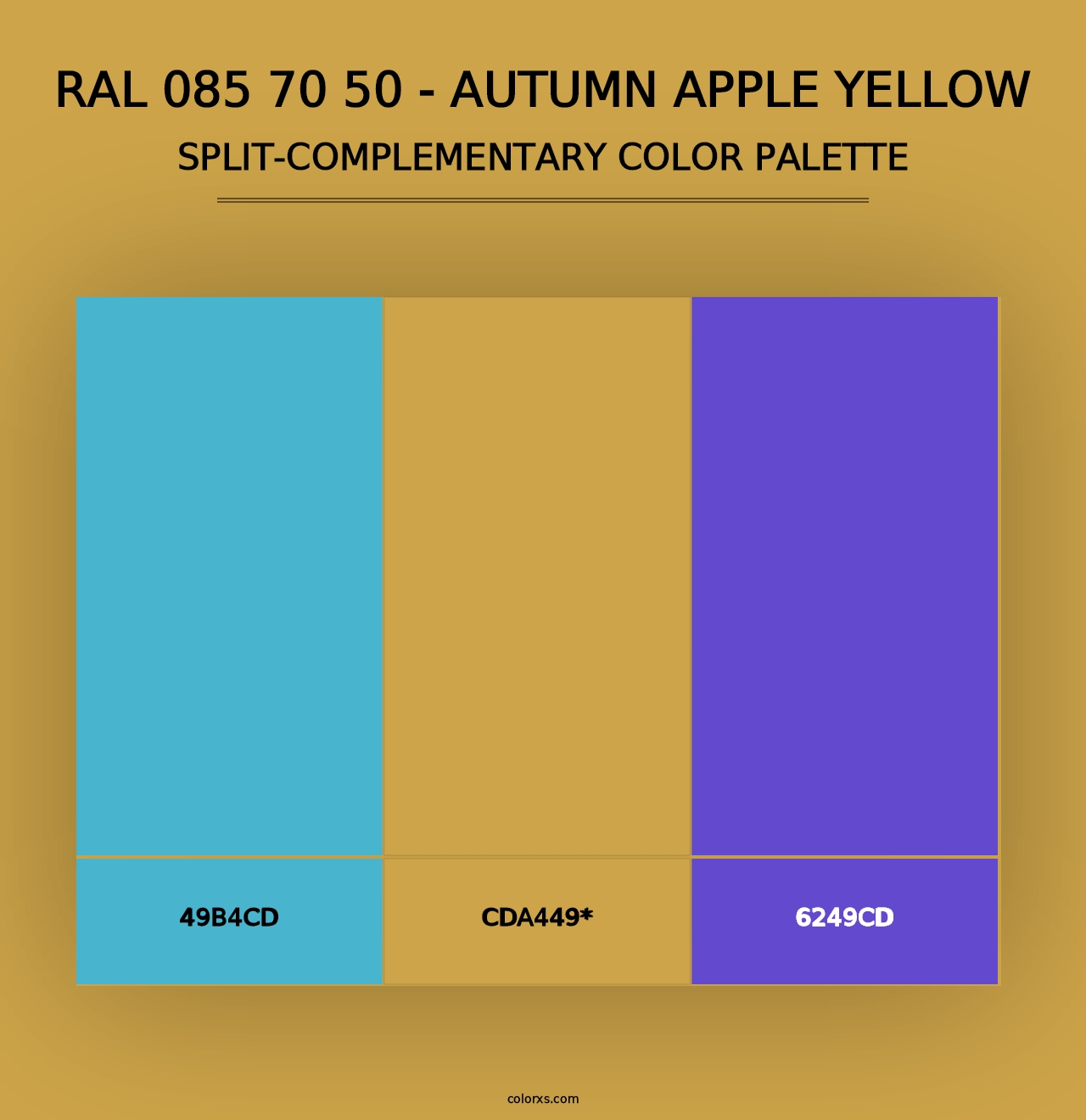 RAL 085 70 50 - Autumn Apple Yellow - Split-Complementary Color Palette