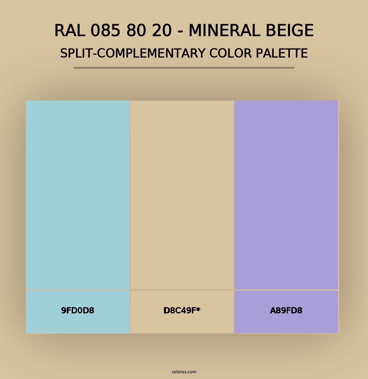 RAL 085 80 20 - Mineral Beige - Split-Complementary Color Palette