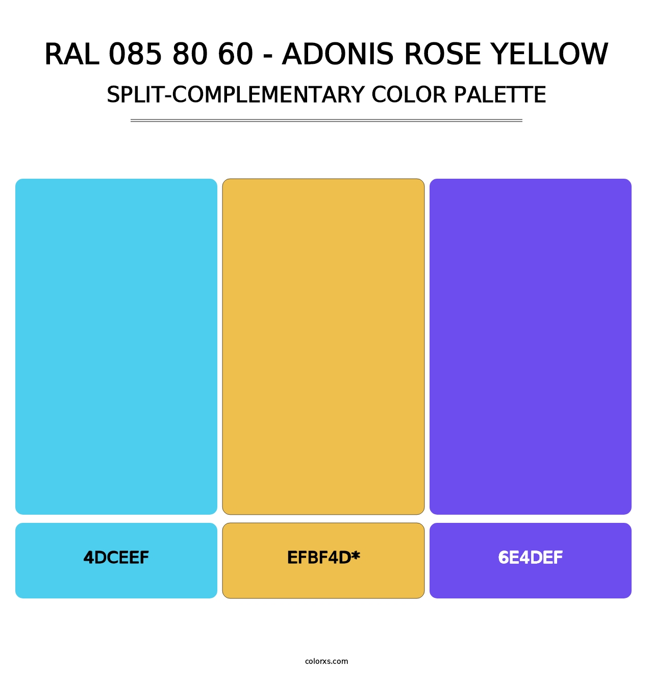 RAL 085 80 60 - Adonis Rose Yellow - Split-Complementary Color Palette