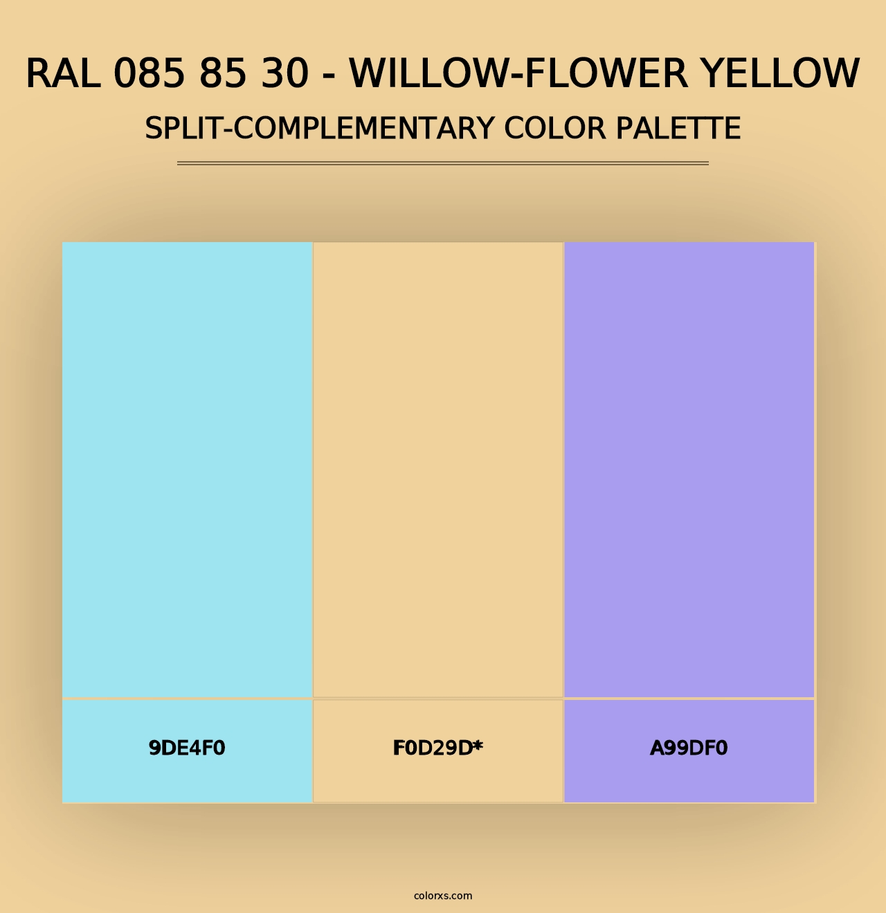 RAL 085 85 30 - Willow-Flower Yellow - Split-Complementary Color Palette