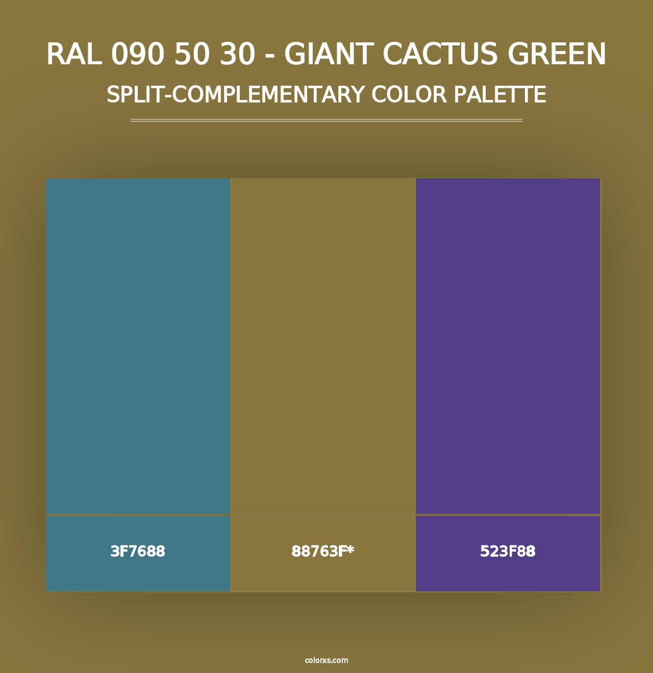 RAL 090 50 30 - Giant Cactus Green - Split-Complementary Color Palette