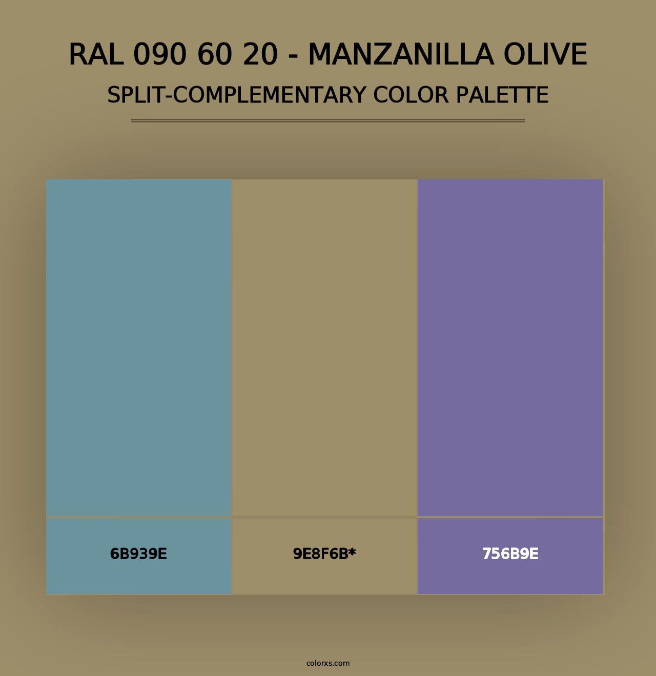 RAL 090 60 20 - Manzanilla Olive - Split-Complementary Color Palette