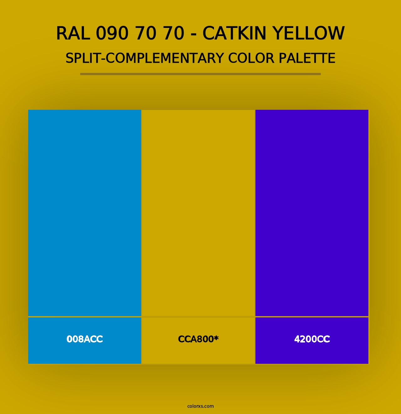 RAL 090 70 70 - Catkin Yellow - Split-Complementary Color Palette