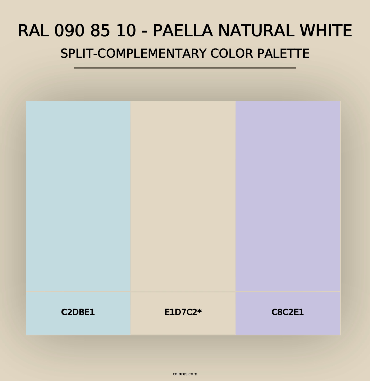 RAL 090 85 10 - Paella Natural White - Split-Complementary Color Palette