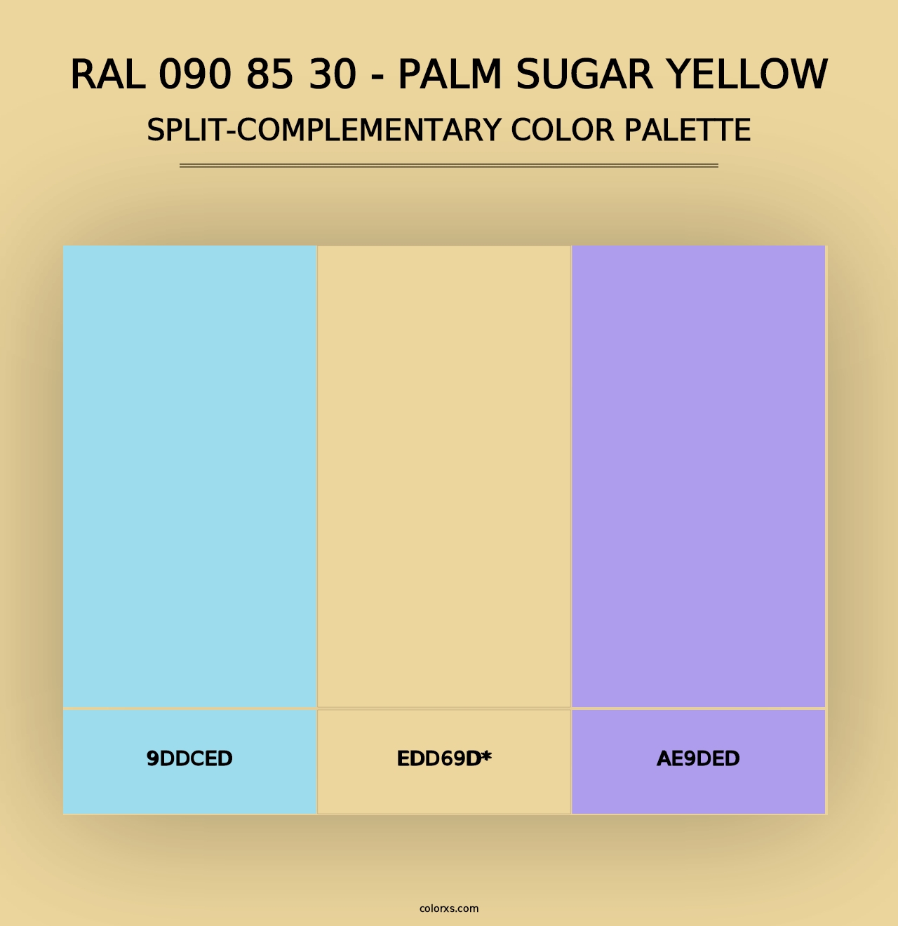 RAL 090 85 30 - Palm Sugar Yellow - Split-Complementary Color Palette