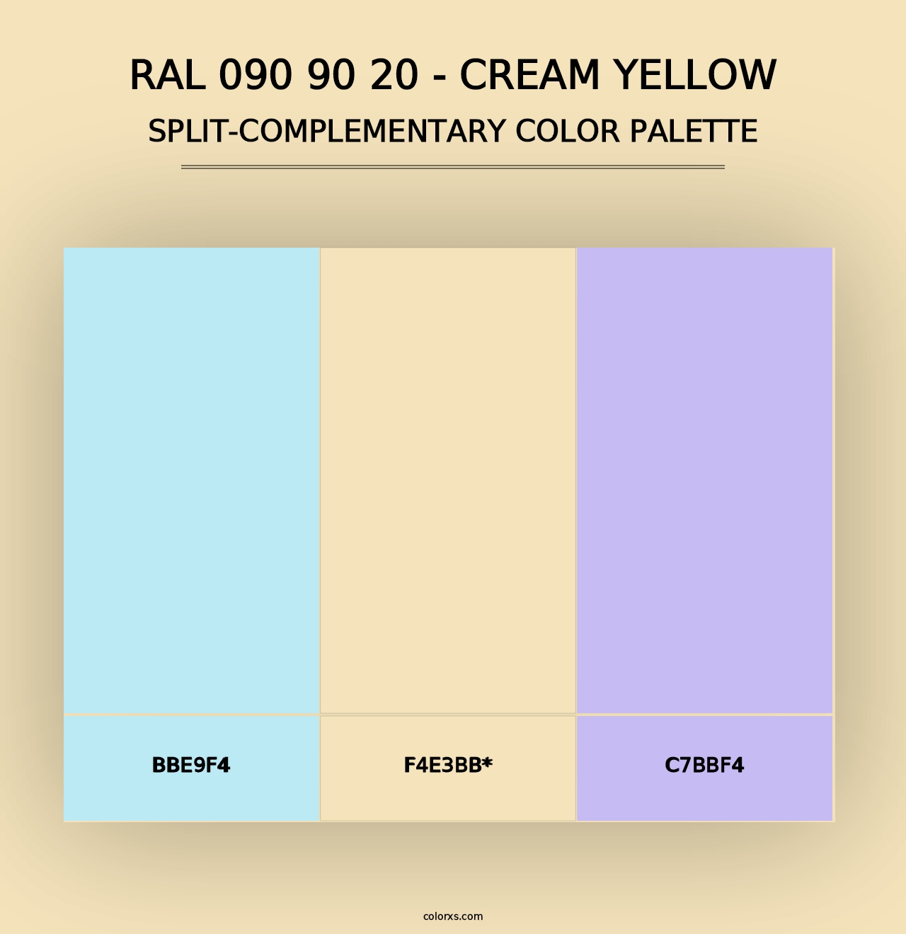 RAL 090 90 20 - Cream Yellow - Split-Complementary Color Palette