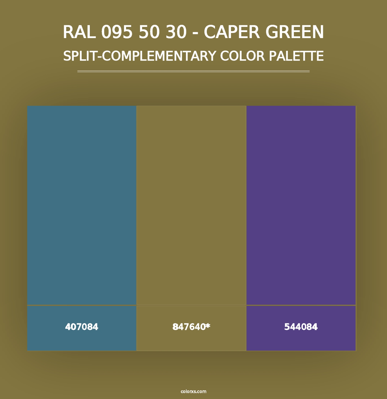 RAL 095 50 30 - Caper Green - Split-Complementary Color Palette